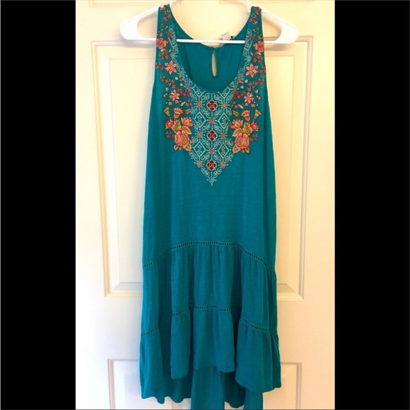 Sundance Catalog Linen Embroidered Boho Dress - Picture 2 of 7